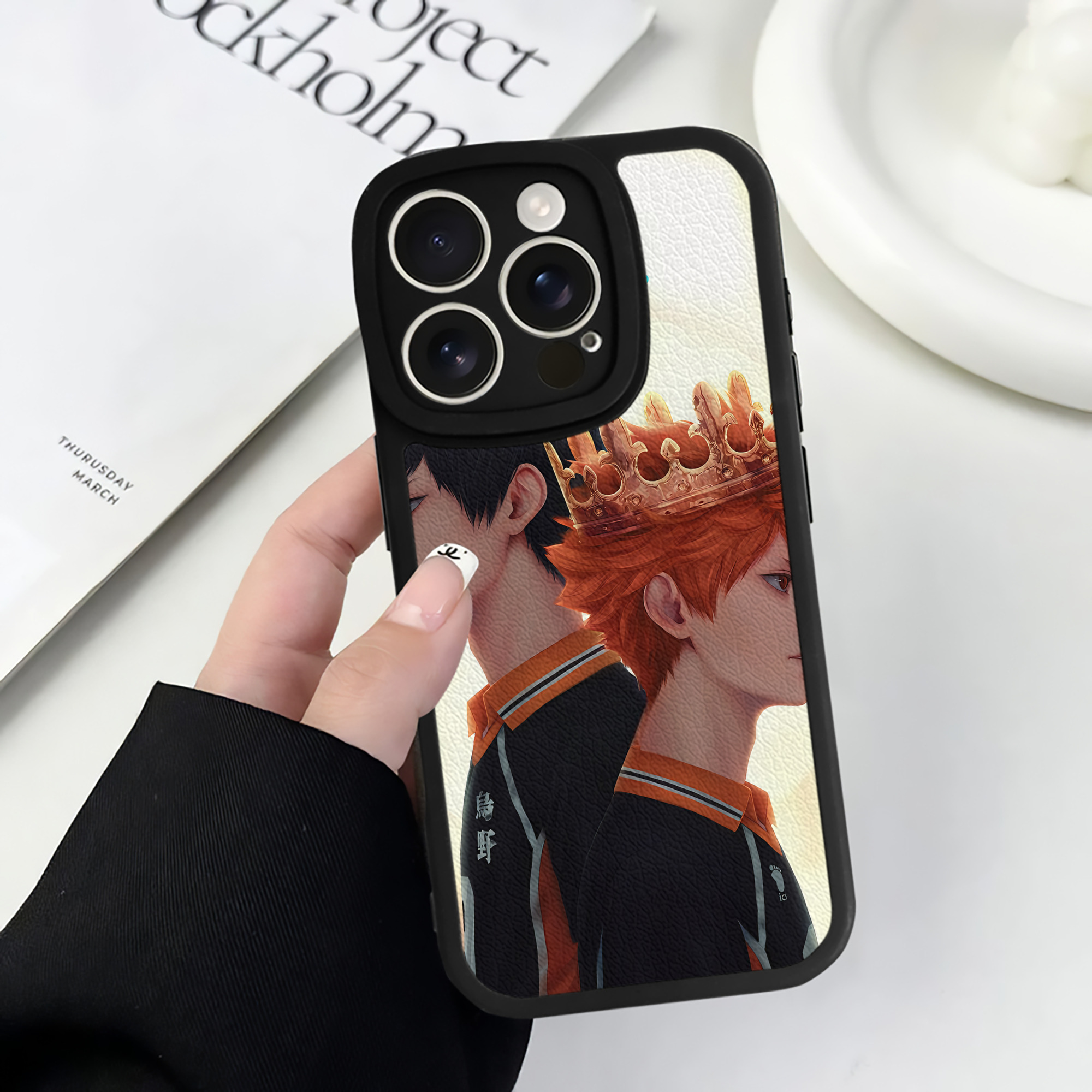 （画像用） ハイキュー!! Haikyu!! 【iPhone 16シリーズ対応】シリコンスマホケース（レザー調） 材質：シリコン